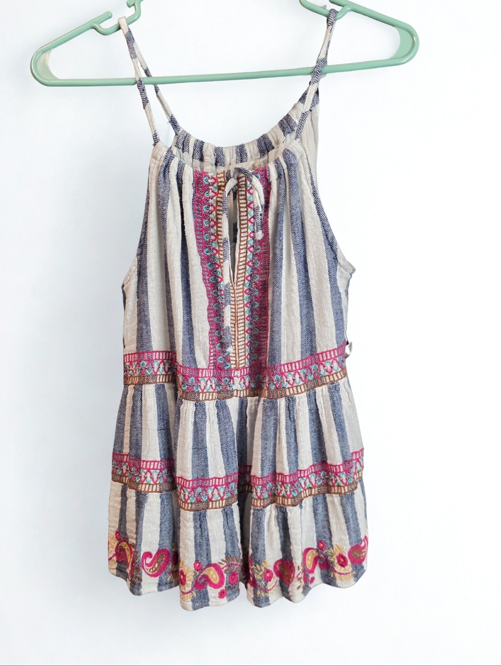 altar'd state Embroidered Boho Babydoll Top